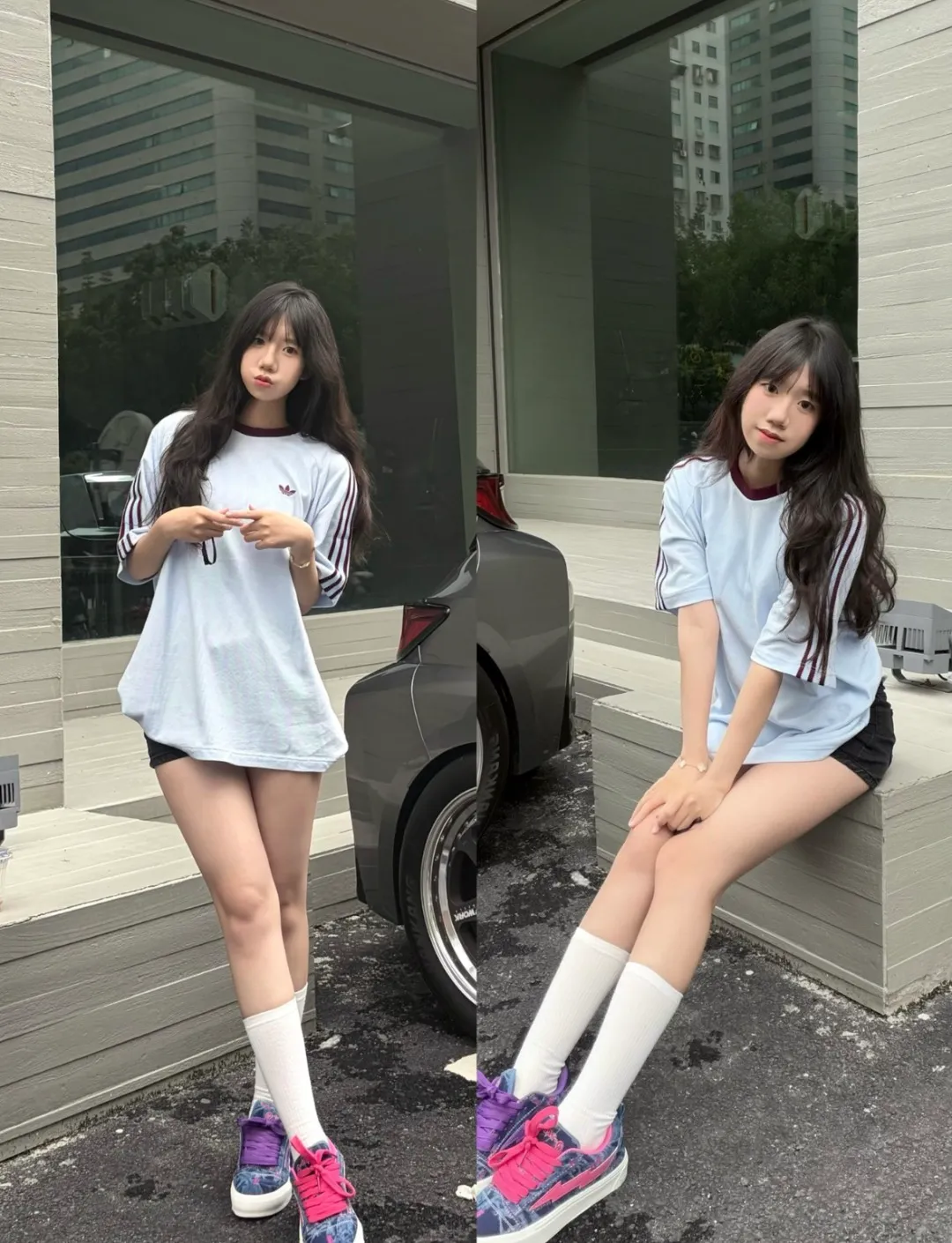 No watermark upper body rendering 𝟬𝟱𝟬𝟰𝟯# Exclusive real shot/difference between various stolen pictures and online version on the market [𝗔𝗗𝗜𝗗𝗔𝗦 Adidas Clover Classic Raglan Round Neck Couple Style Short Sleeve]👭Who knows! I was very impressed by these two pieces from Adidas ✨Classic raglan sleeves + three stripes on the side, directly welding the 𝟵𝟬𝘀American Retro on the body. ✅Full set of 1:1 customized accessories ➕Customized three-label ➕𝗬𝘂𝗮𝗻 version hang tag ➕𝗹𝗼𝗴𝗼 packaging bag 🔥 ➕Scan the QR code of the tag to enter the official website. ✅The top Original version, ins Xiaohongshu, Kuaishou, and many bloggers wear it. ▫️[Comfortable fabric] Selected pique fabric, skin-friendly and breathable, the upper body is soft and not sweaty, and there is no burden for daily wear ▫️[Versatile is not optional] Light Blue/Khaki are available in two colors. The raglan sleeves hide the flesh and make you look slimmer. You don’t have to choose your body shape or the outfit. It looks good when worn alone. It’s a couple style with eyes closed. ▫️[Full of details] Neat routing, fine workmanship, and clover-leaf prairie texture. It can be worn for daily commuting, going out on the street, and doing sports. ✅The soft and glutinous front-shoulder version hides the flesh to make you look slimmer without picking up your figure. The small label on the chest is low-key and textured/super feeling. I really want every piece𝗮𝗹𝗹𝗶𝗻! Size: 𝗦～𝗫𝗫𝗟 Color: Light Blue Khaki